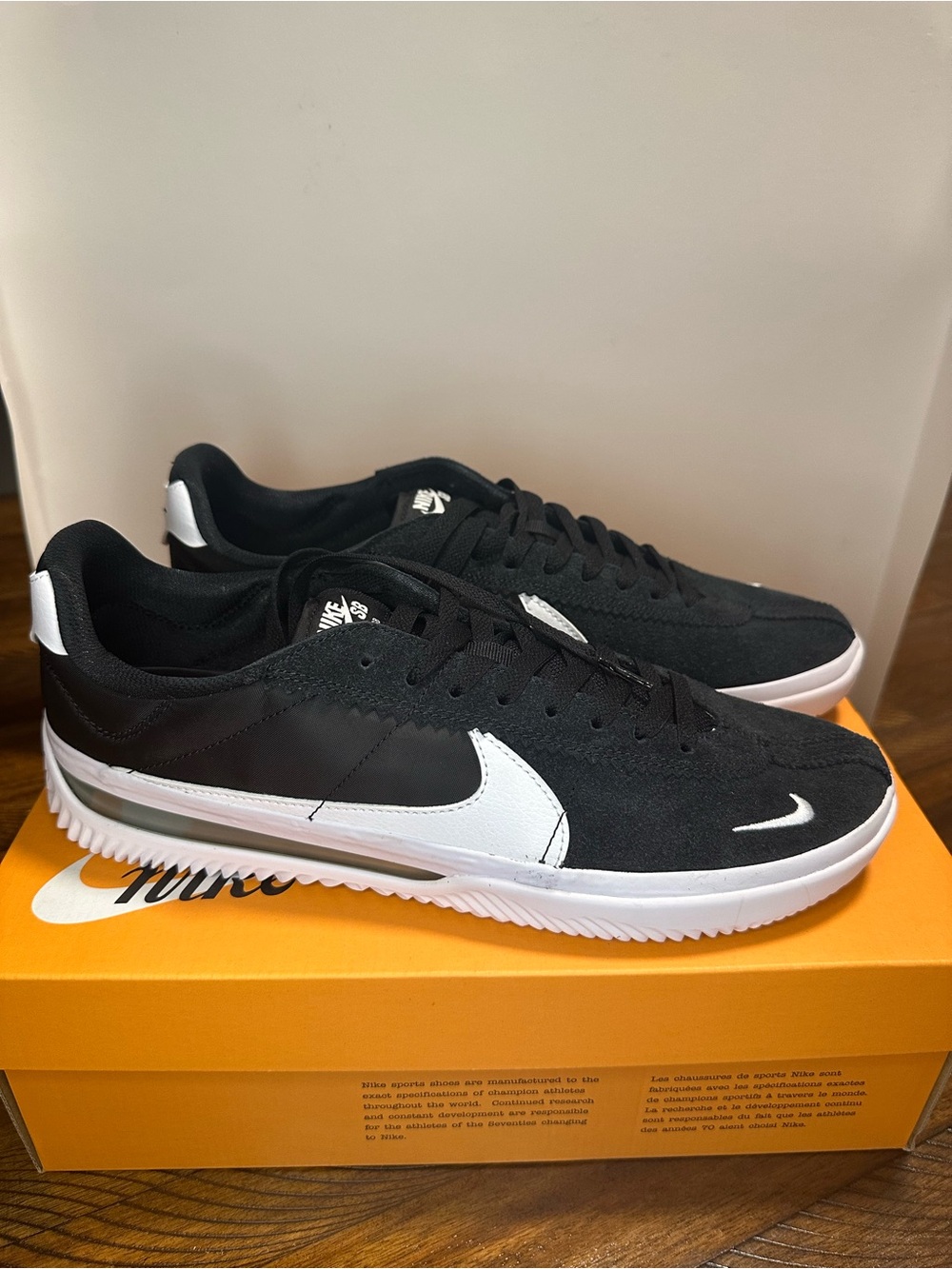 Nike Black and White Low-Top Swoosh Sneakers